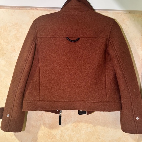 Club Monaco Cropped Leather Combo Jacket - Picture 5 of 5